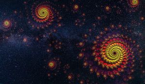 Preview wallpaper spirals, starry sky, universe, space