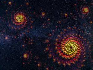 Preview wallpaper spirals, starry sky, universe, space