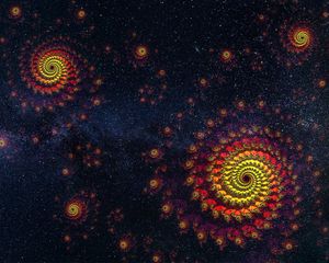 Preview wallpaper spirals, starry sky, universe, space