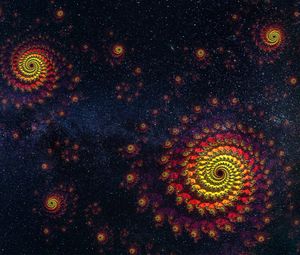 Preview wallpaper spirals, starry sky, universe, space