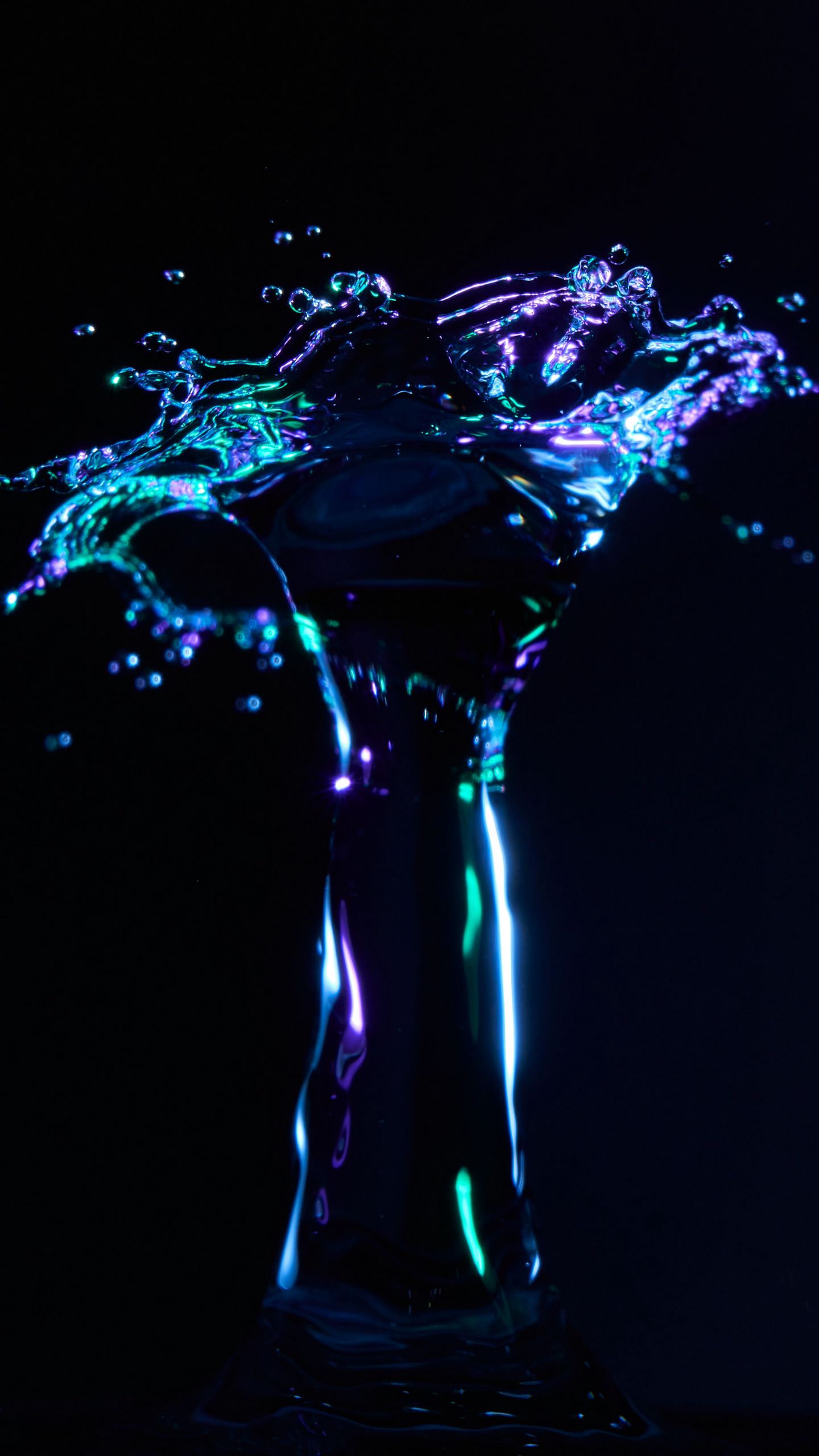 1440x2560 Wallpaper splash, spray, macro, water, dark
