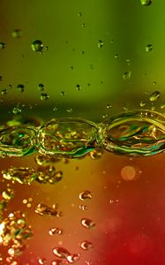 Preview wallpaper splash, water, bubbles, gradient, multicolored