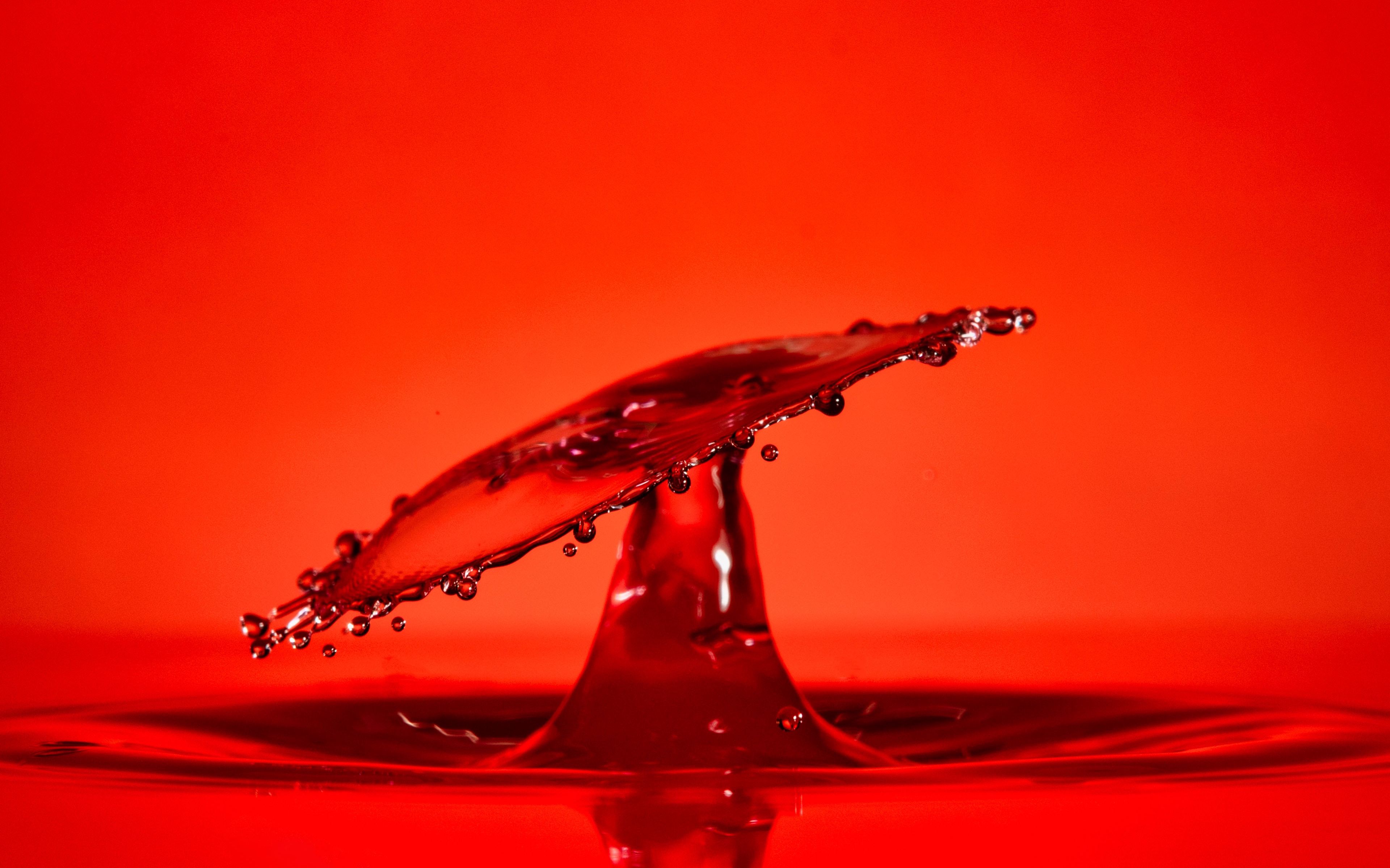 Download Wallpaper 3840x2400 Splash Water Drops Red 4k Ultra Hd 16 10 Hd Background