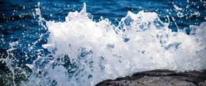 Preview wallpaper splashes, waves, sea, water, stone