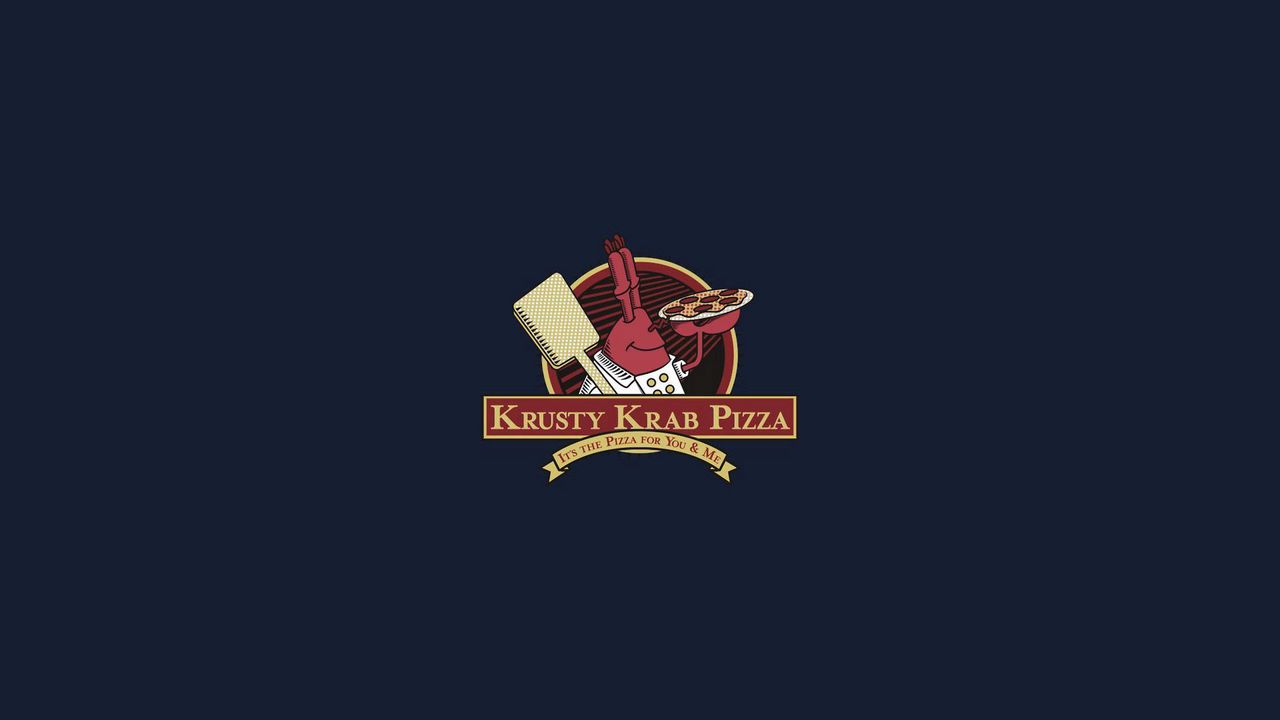 Wallpaper spongebob squarepants, mr krabs, logo, pizza