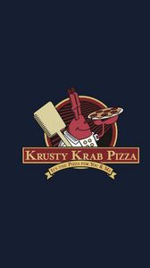 Preview wallpaper spongebob squarepants, mr krabs, logo, pizza