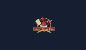 Preview wallpaper spongebob squarepants, mr krabs, logo, pizza