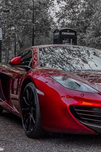 Preview wallpaper sport car, red, headlight, stylish