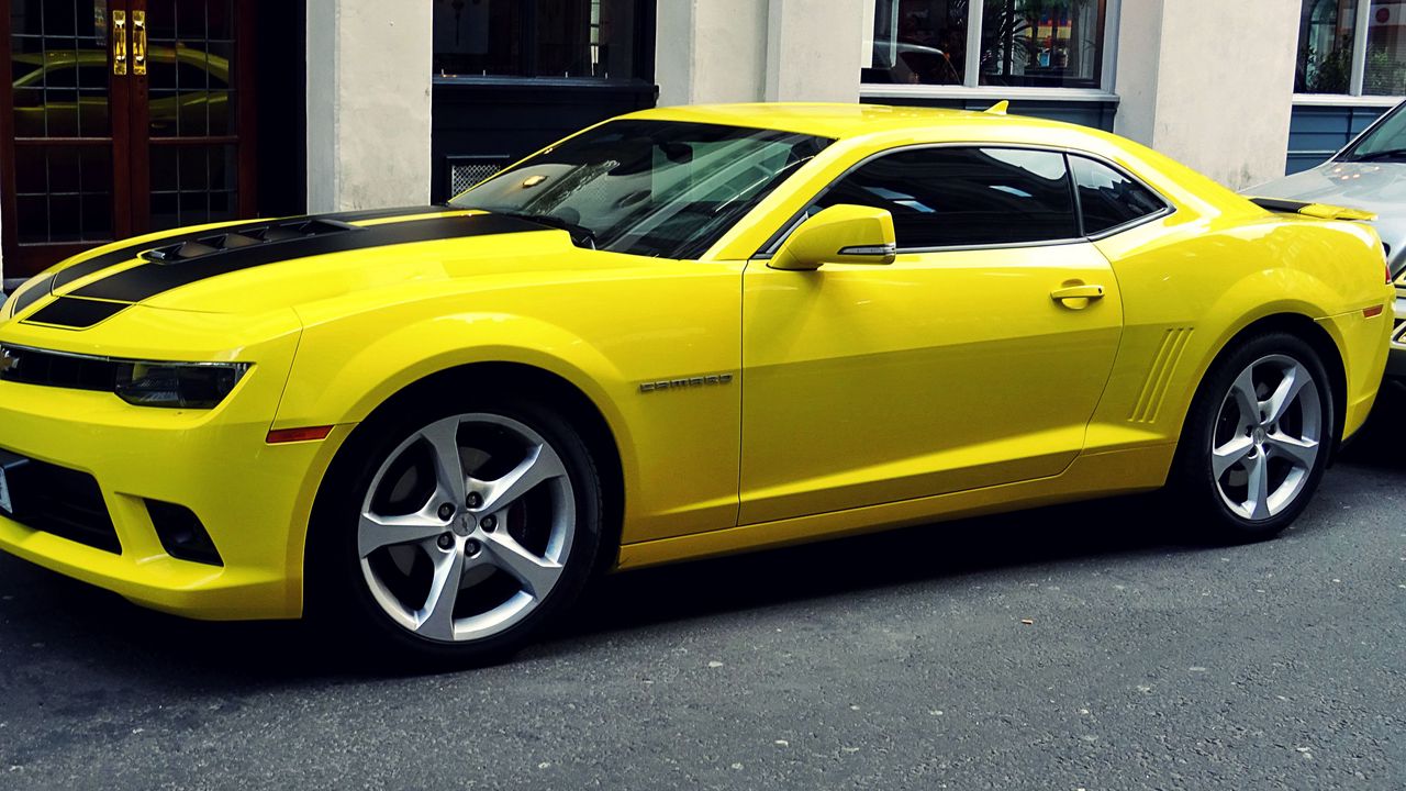 Wallpaper sport car, yellow, side view