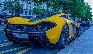 Preview wallpaper sport car, yellow, side view, luxury