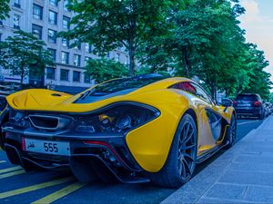 Preview wallpaper sport car, yellow, side view, luxury