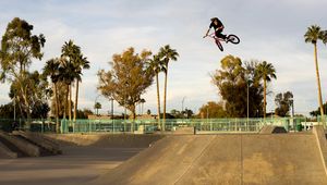 Preview wallpaper sport, guy, air, skate, park, trick, city