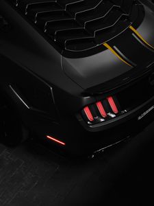 Preview wallpaper sports car, black, headlight, dark