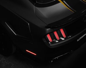 Preview wallpaper sports car, black, headlight, dark