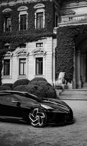 Preview wallpaper sports car, bw, car, side view, black