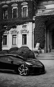 Preview wallpaper sports car, bw, car, side view, black