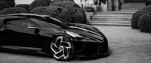 Preview wallpaper sports car, bw, car, side view, black