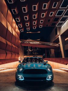 Preview wallpaper sports car, car, front view, blue, parking