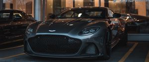 Preview wallpaper sports car, car, gray, front view, headlights