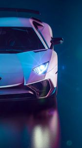 Preview wallpaper sports car, car, headlight, glow