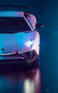 Preview wallpaper sports car, car, headlight, glow