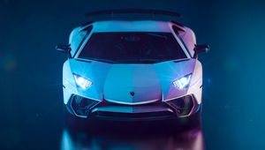 Preview wallpaper sports car, car, headlight, glow