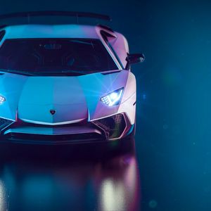 Preview wallpaper sports car, car, headlight, glow