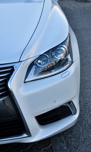 Preview wallpaper sports car, car, headlight, front view, white