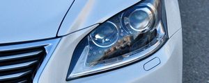 Preview wallpaper sports car, car, headlight, front view, white