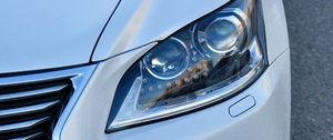 Preview wallpaper sports car, car, headlight, front view, white