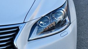 Preview wallpaper sports car, car, headlight, front view, white