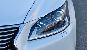 Preview wallpaper sports car, car, headlight, front view, white