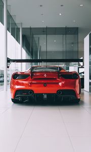 Preview wallpaper sports car, car, rear view, red