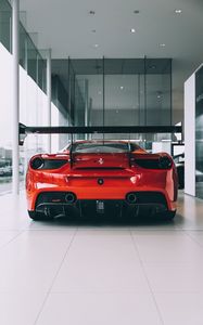 Preview wallpaper sports car, car, rear view, red