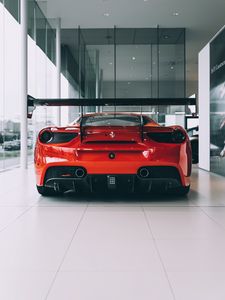 Preview wallpaper sports car, car, rear view, red