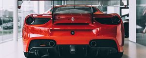 Preview wallpaper sports car, car, rear view, red