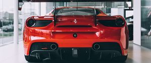 Preview wallpaper sports car, car, rear view, red