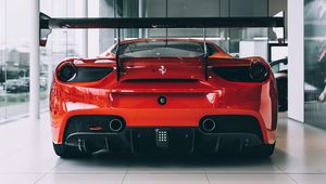 Preview wallpaper sports car, car, rear view, red