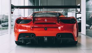 Preview wallpaper sports car, car, rear view, red