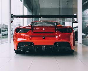 Preview wallpaper sports car, car, rear view, red