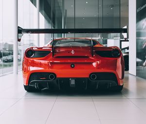 Preview wallpaper sports car, car, rear view, red