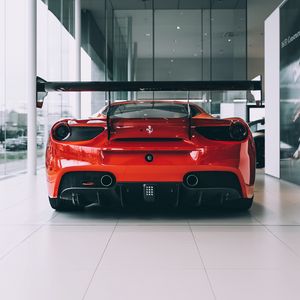 Preview wallpaper sports car, car, rear view, red
