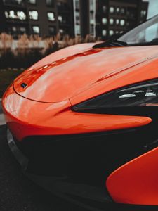 Preview wallpaper sports car, car, red, hood