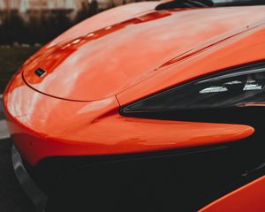 Preview wallpaper sports car, car, red, hood