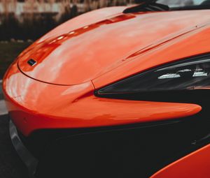 Preview wallpaper sports car, car, red, hood