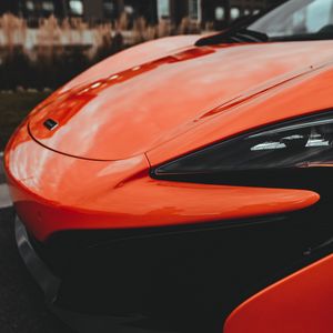 Preview wallpaper sports car, car, red, hood