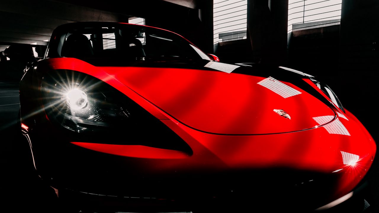 Wallpaper sports car, car, red, headlight