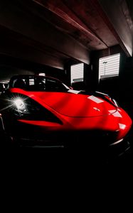 Preview wallpaper sports car, car, red, headlight