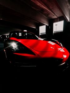 Preview wallpaper sports car, car, red, headlight