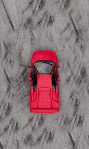 Preview wallpaper sports car, car, red, aerial view